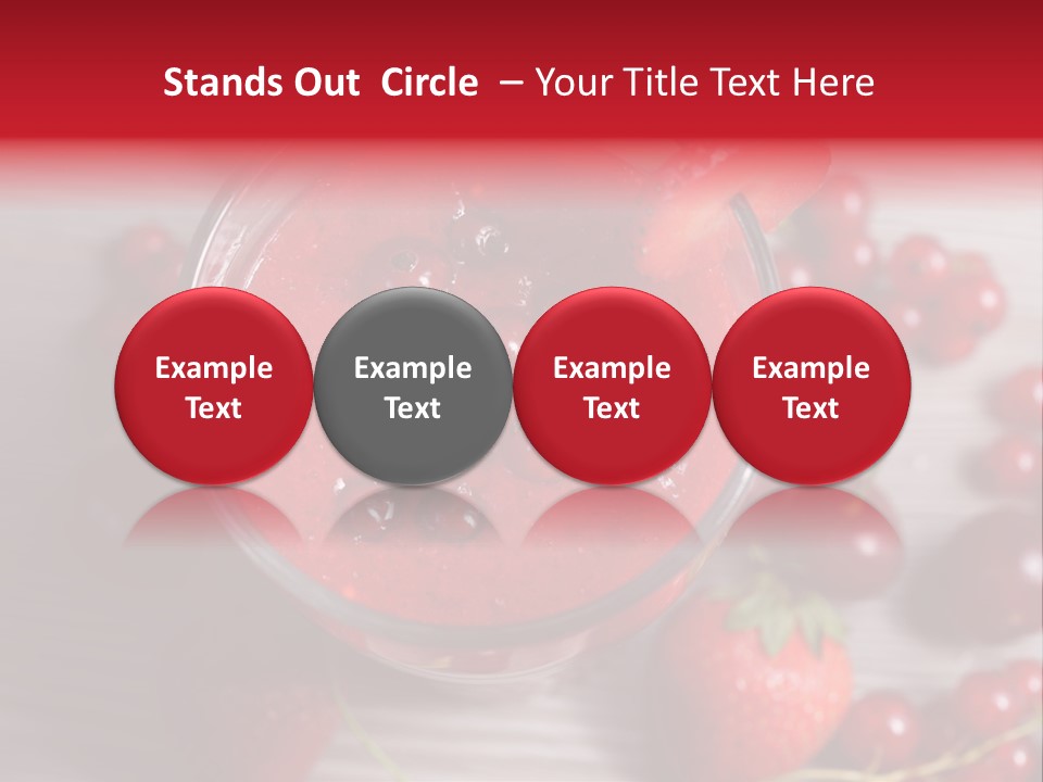 A Red Drink With Cherries On A Wooden Table PowerPoint Template