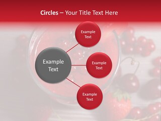 A Red Drink With Cherries On A Wooden Table PowerPoint Template