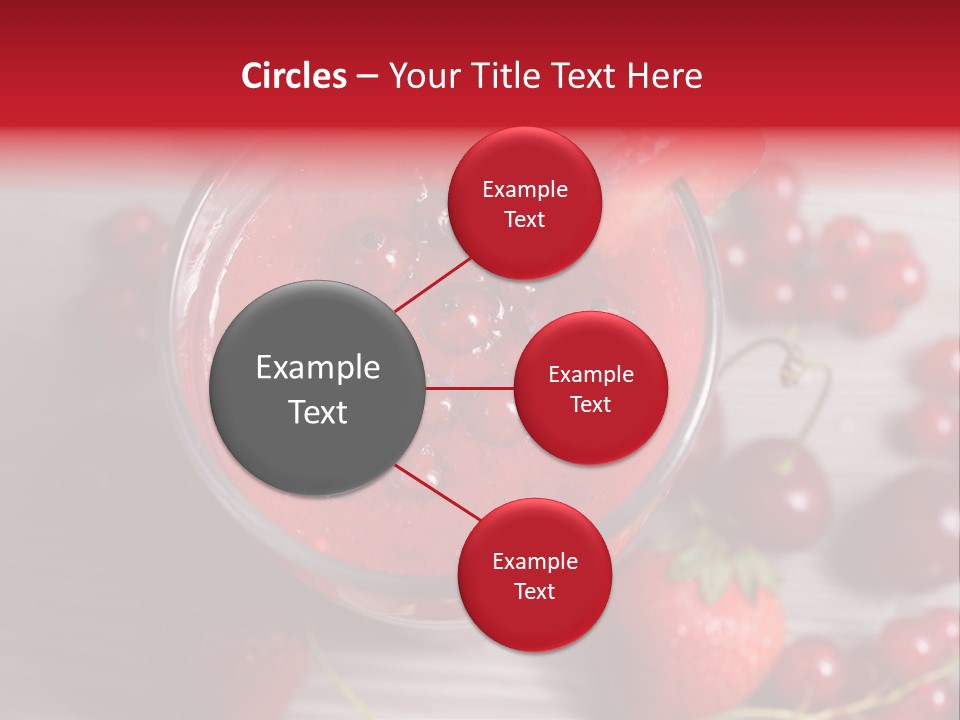 A Red Drink With Cherries On A Wooden Table PowerPoint Template