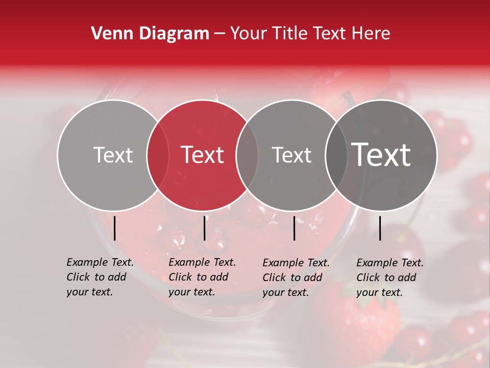 A Red Drink With Cherries On A Wooden Table PowerPoint Template