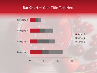 A Red Drink With Cherries On A Wooden Table PowerPoint Template