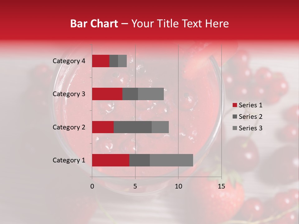 A Red Drink With Cherries On A Wooden Table PowerPoint Template