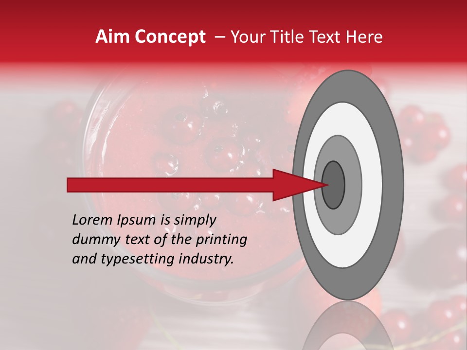 A Red Drink With Cherries On A Wooden Table PowerPoint Template