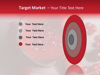 A Red Drink With Cherries On A Wooden Table PowerPoint Template