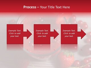 A Red Drink With Cherries On A Wooden Table PowerPoint Template