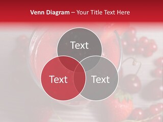 A Red Drink With Cherries On A Wooden Table PowerPoint Template