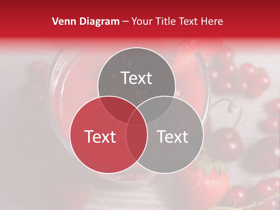 A Red Drink With Cherries On A Wooden Table PowerPoint Template