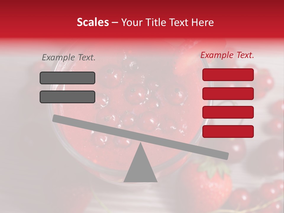 A Red Drink With Cherries On A Wooden Table PowerPoint Template