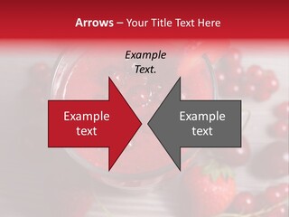 A Red Drink With Cherries On A Wooden Table PowerPoint Template