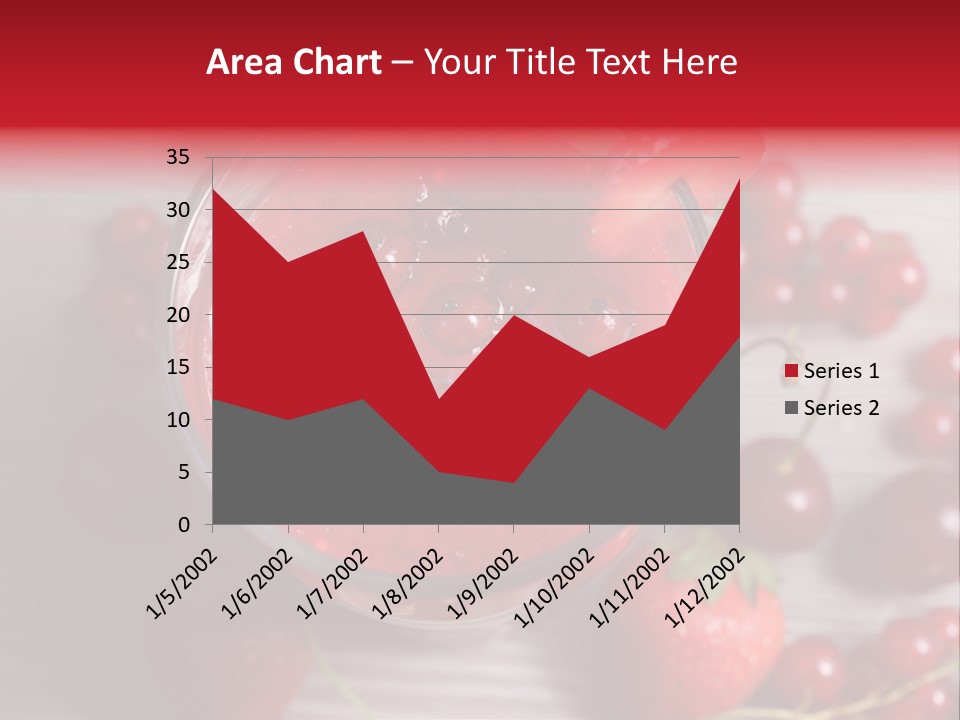 A Red Drink With Cherries On A Wooden Table PowerPoint Template