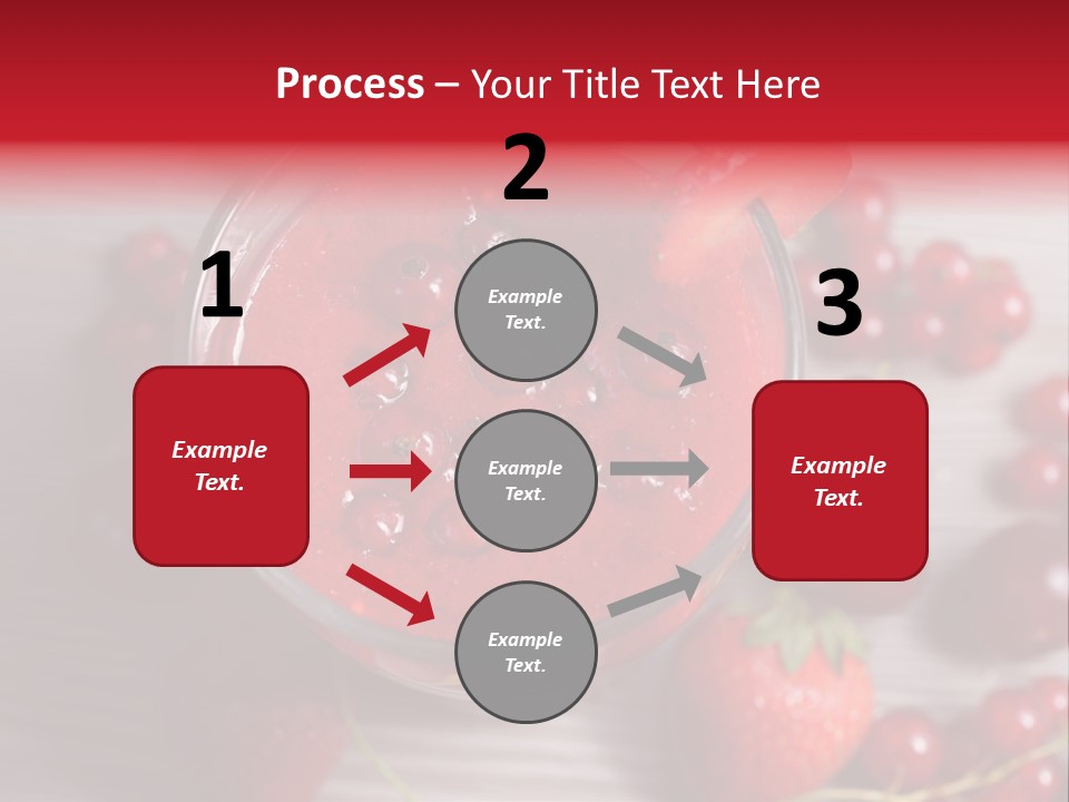 A Red Drink With Cherries On A Wooden Table PowerPoint Template