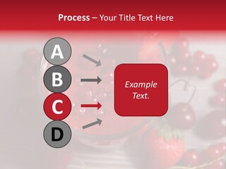 A Red Drink With Cherries On A Wooden Table PowerPoint Template