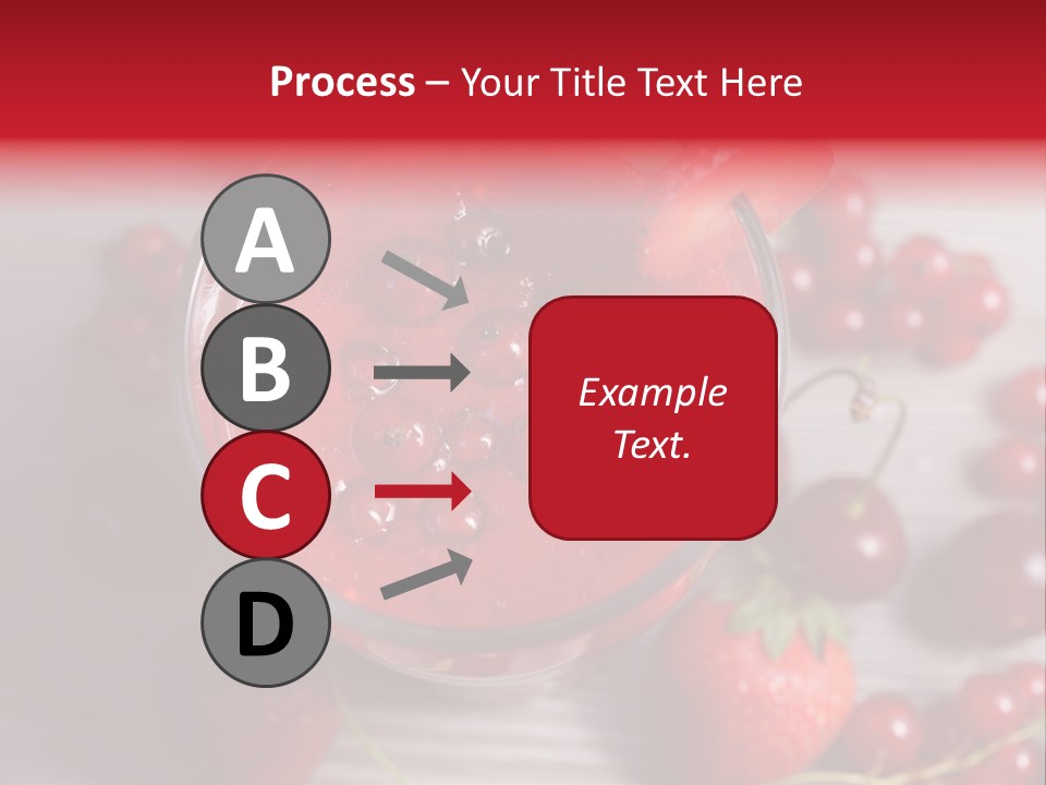 A Red Drink With Cherries On A Wooden Table PowerPoint Template