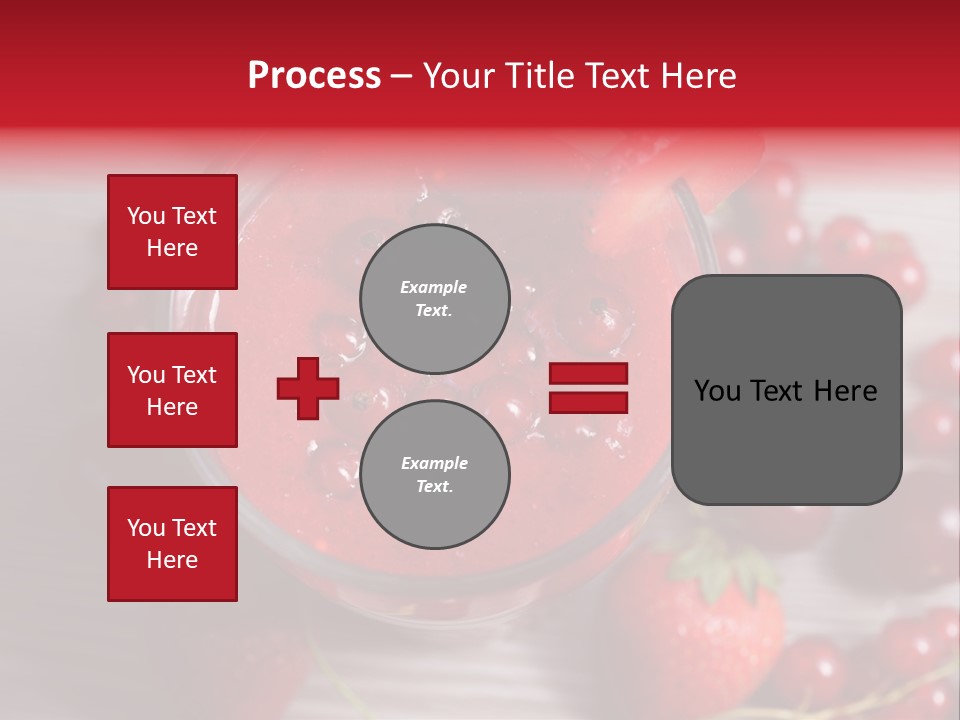 A Red Drink With Cherries On A Wooden Table PowerPoint Template