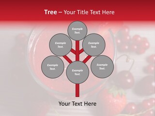 A Red Drink With Cherries On A Wooden Table PowerPoint Template