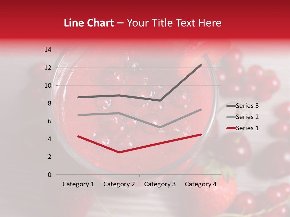 A Red Drink With Cherries On A Wooden Table PowerPoint Template