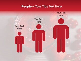 A Red Drink With Cherries On A Wooden Table PowerPoint Template