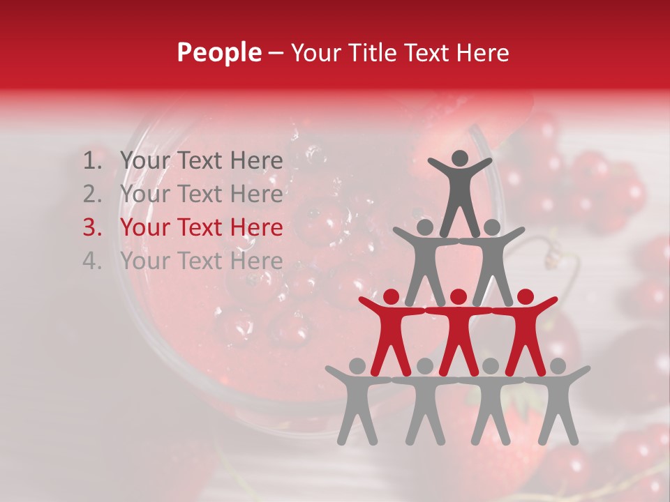 A Red Drink With Cherries On A Wooden Table PowerPoint Template