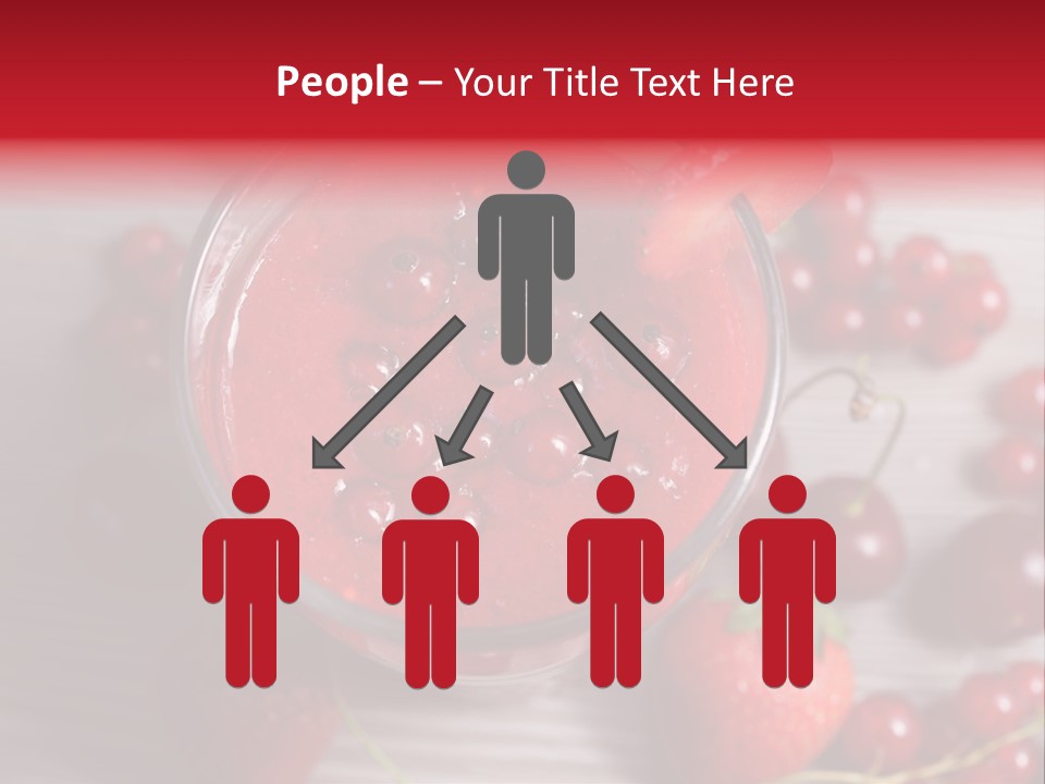 A Red Drink With Cherries On A Wooden Table PowerPoint Template