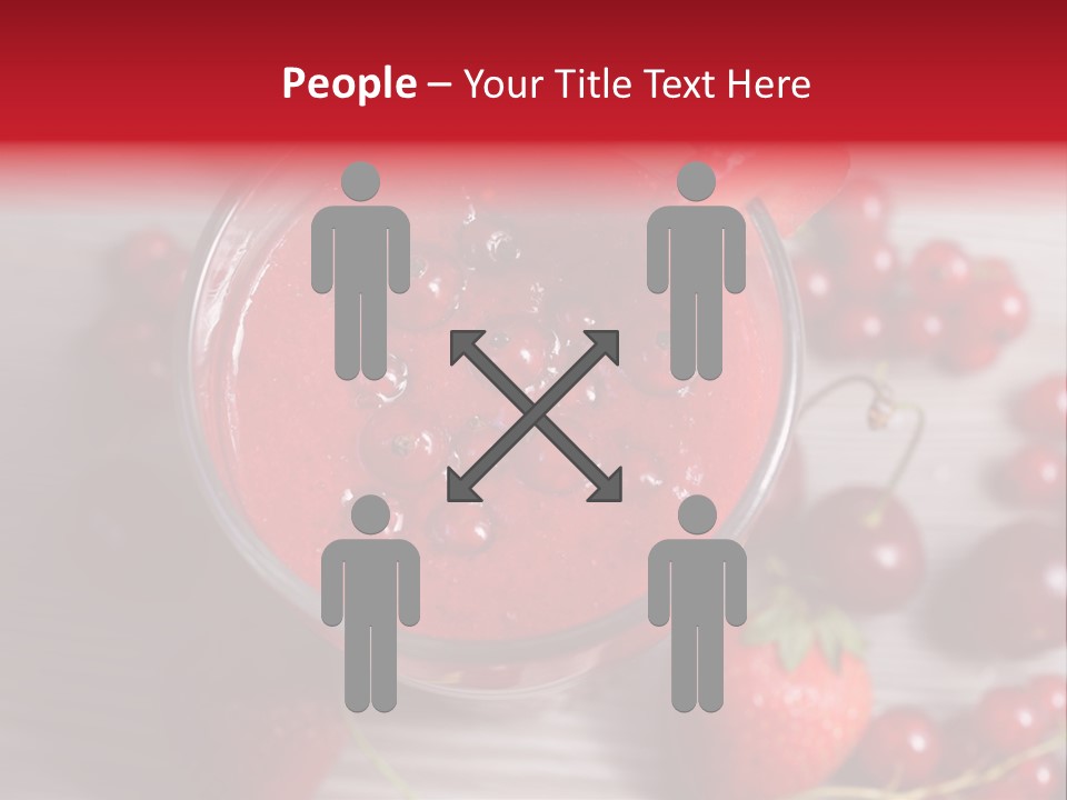 A Red Drink With Cherries On A Wooden Table PowerPoint Template