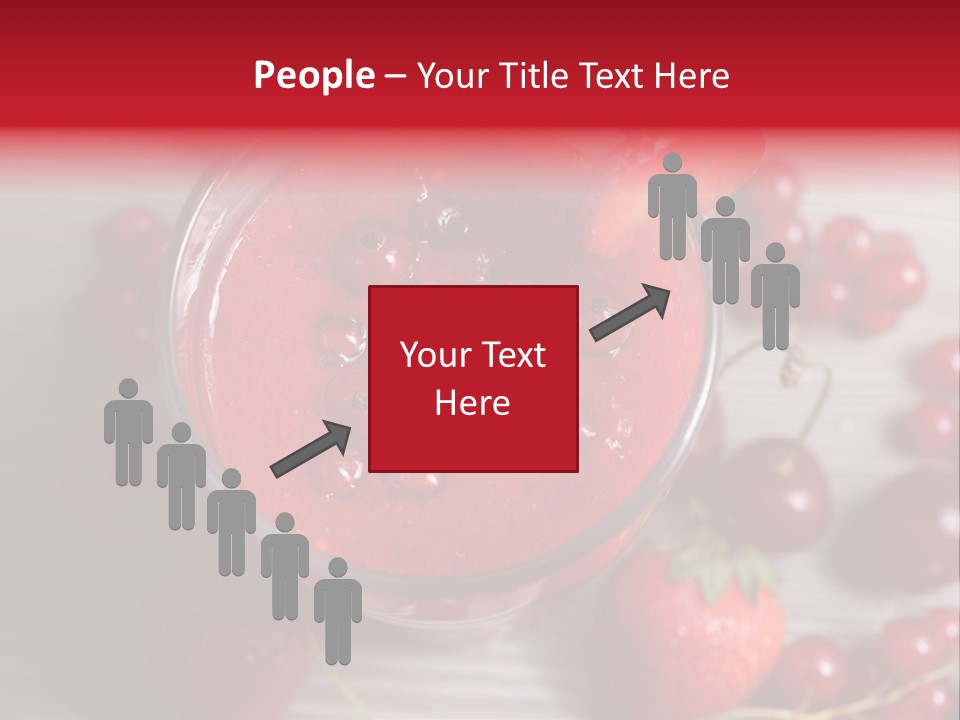 A Red Drink With Cherries On A Wooden Table PowerPoint Template