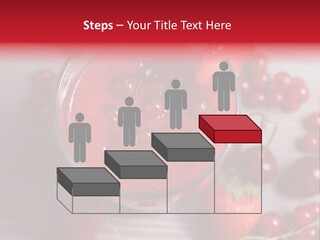 A Red Drink With Cherries On A Wooden Table PowerPoint Template