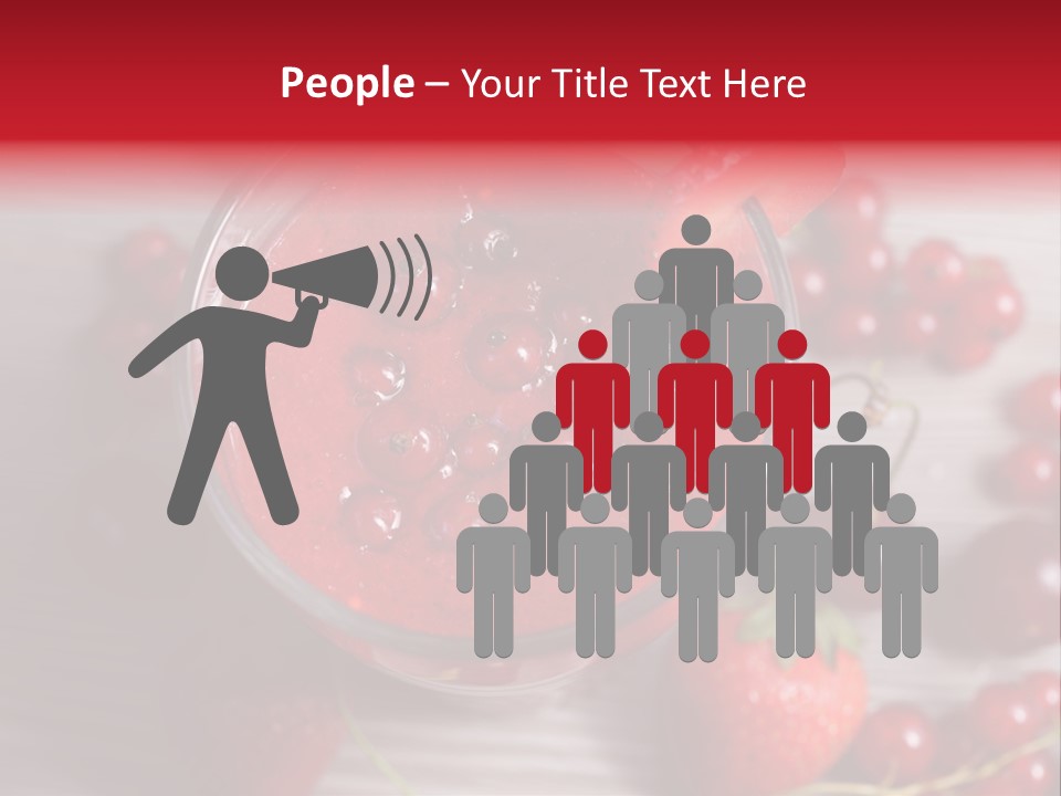 A Red Drink With Cherries On A Wooden Table PowerPoint Template