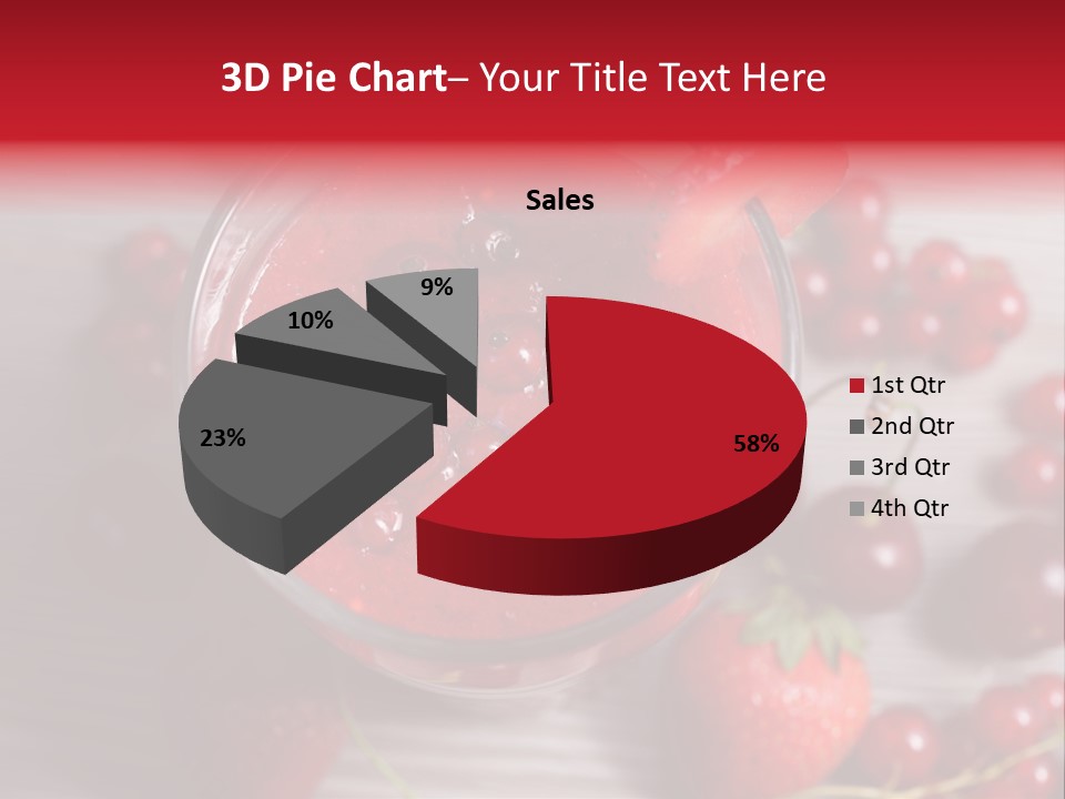 A Red Drink With Cherries On A Wooden Table PowerPoint Template