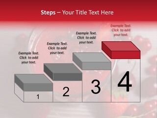 A Red Drink With Cherries On A Wooden Table PowerPoint Template