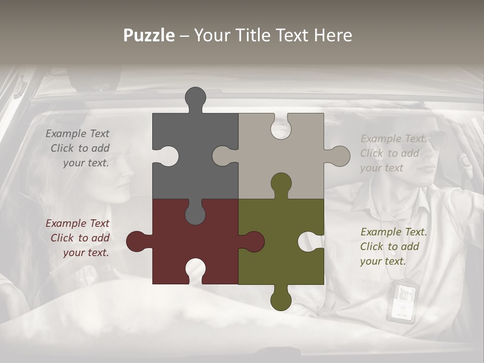 Caucasian Danger Sitting PowerPoint Template