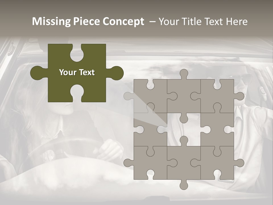 Caucasian Danger Sitting PowerPoint Template