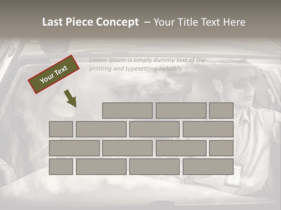 Caucasian Danger Sitting PowerPoint Template