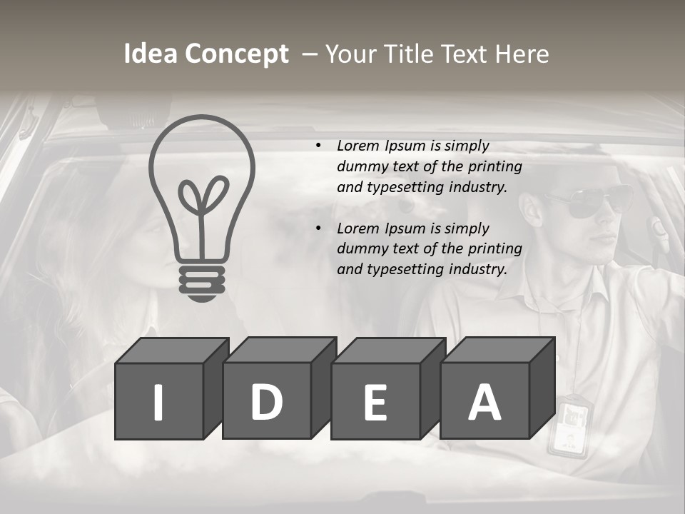 Caucasian Danger Sitting PowerPoint Template