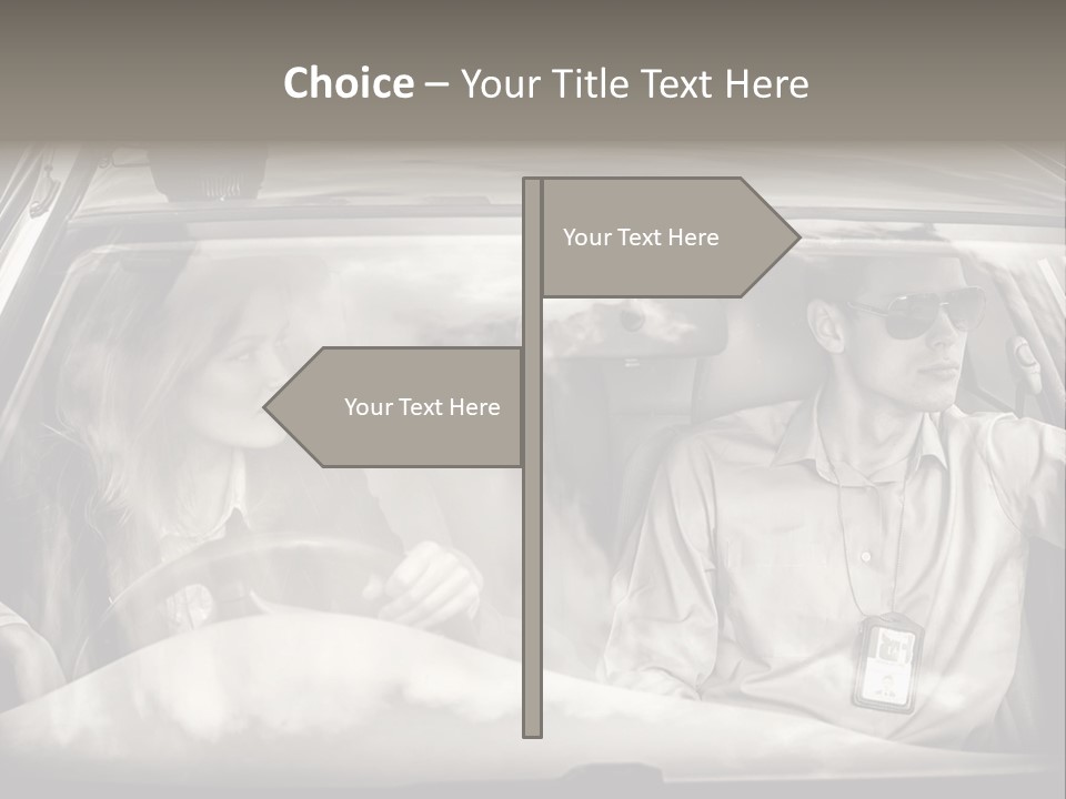 Caucasian Danger Sitting PowerPoint Template