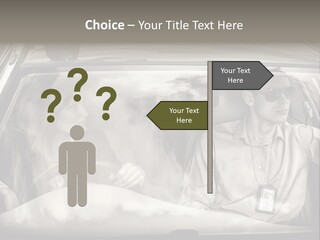 Caucasian Danger Sitting PowerPoint Template