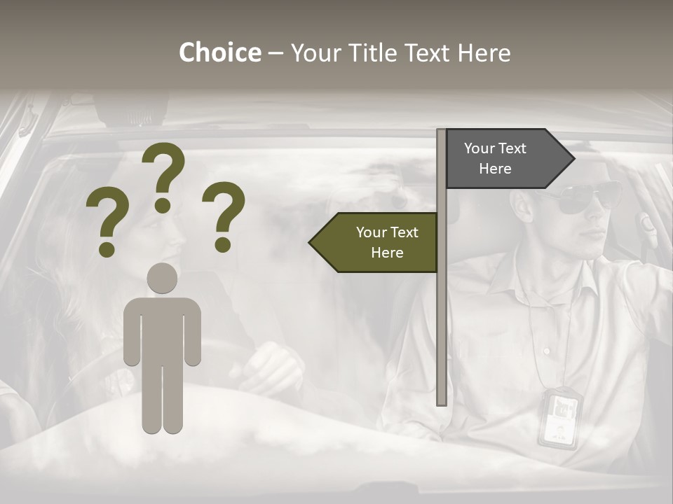 Caucasian Danger Sitting PowerPoint Template