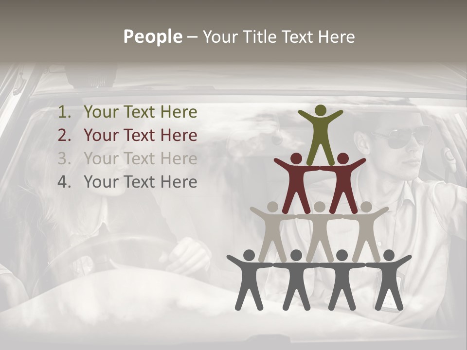 Caucasian Danger Sitting PowerPoint Template