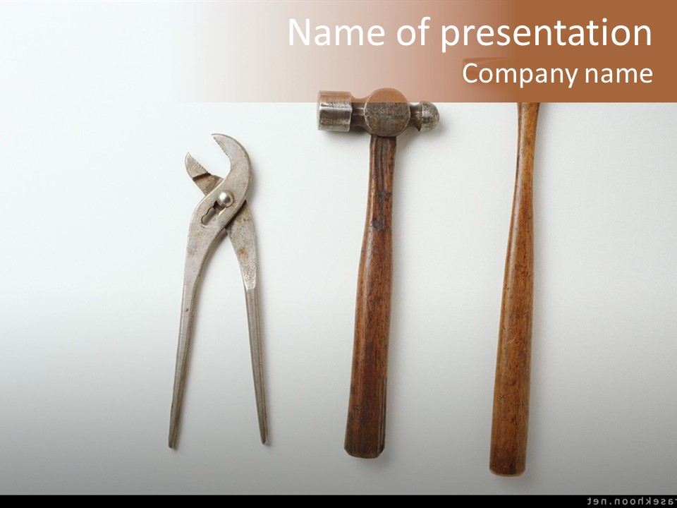 A Group Of Tools On A White Surface PowerPoint Template