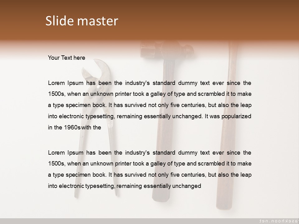 A Group Of Tools On A White Surface PowerPoint Template