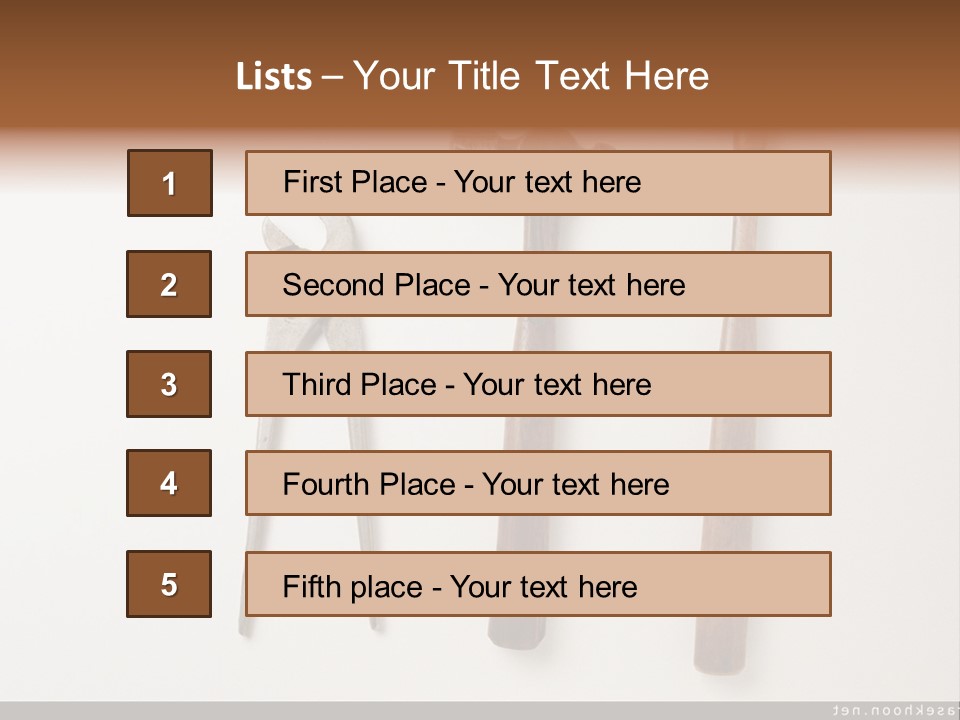 A Group Of Tools On A White Surface PowerPoint Template