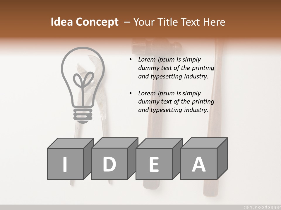 A Group Of Tools On A White Surface PowerPoint Template