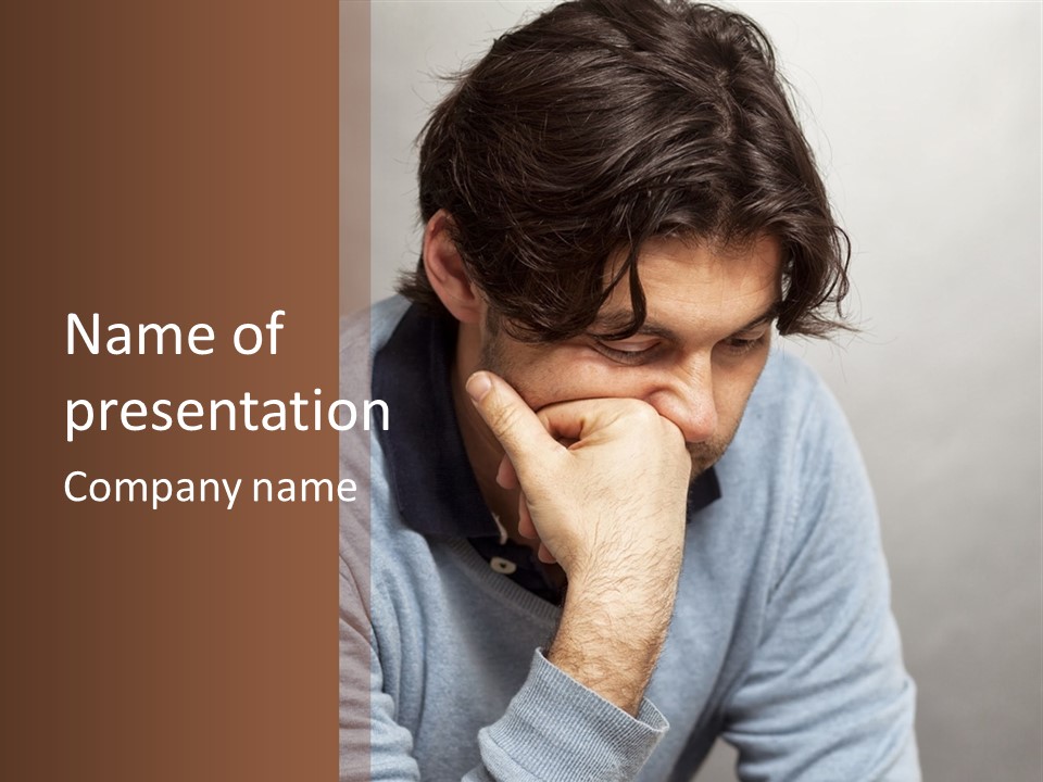 Thoughtful Blue Disappointment PowerPoint Template