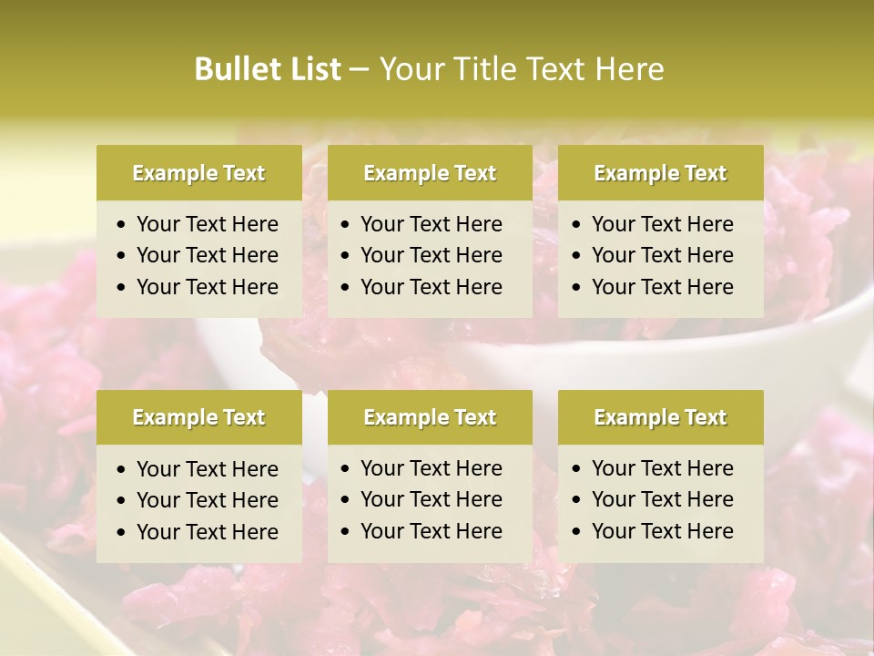 Yellow Background Horizontal Vegetarian PowerPoint Template