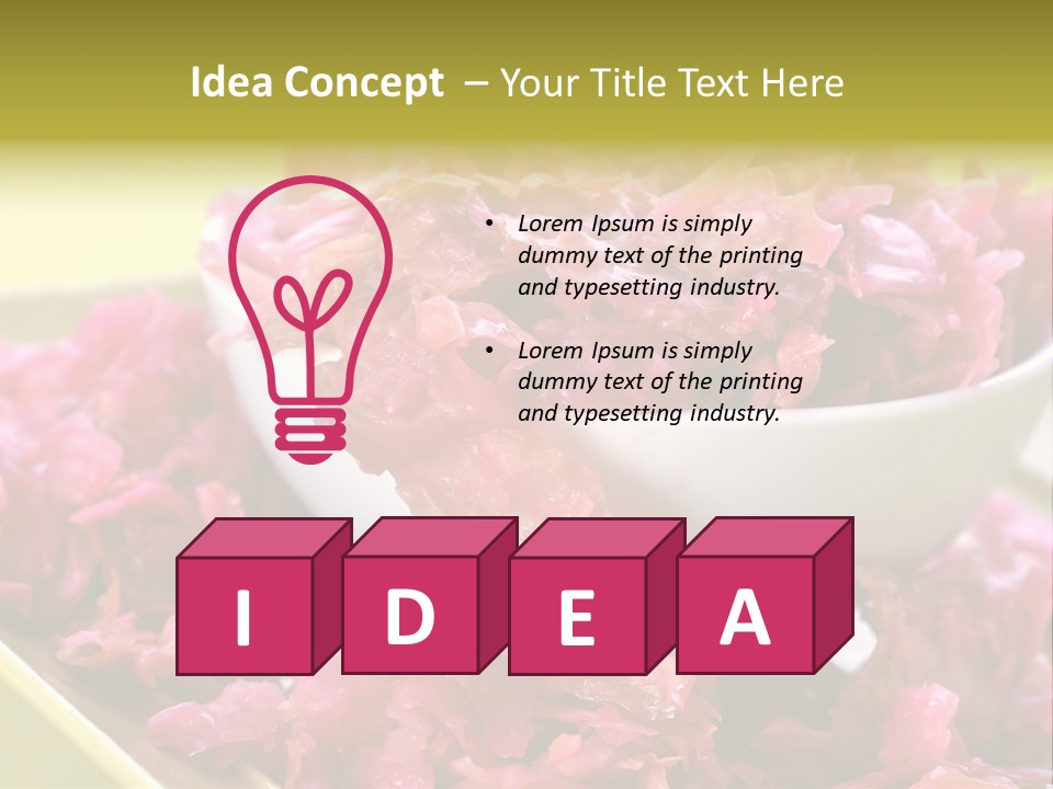 Yellow Background Horizontal Vegetarian PowerPoint Template