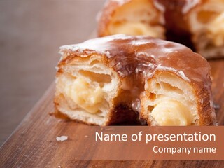 Doughnut Wooden Half PowerPoint Template