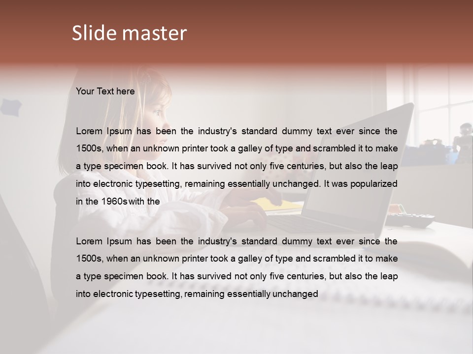 Working Bedroom Person PowerPoint Template