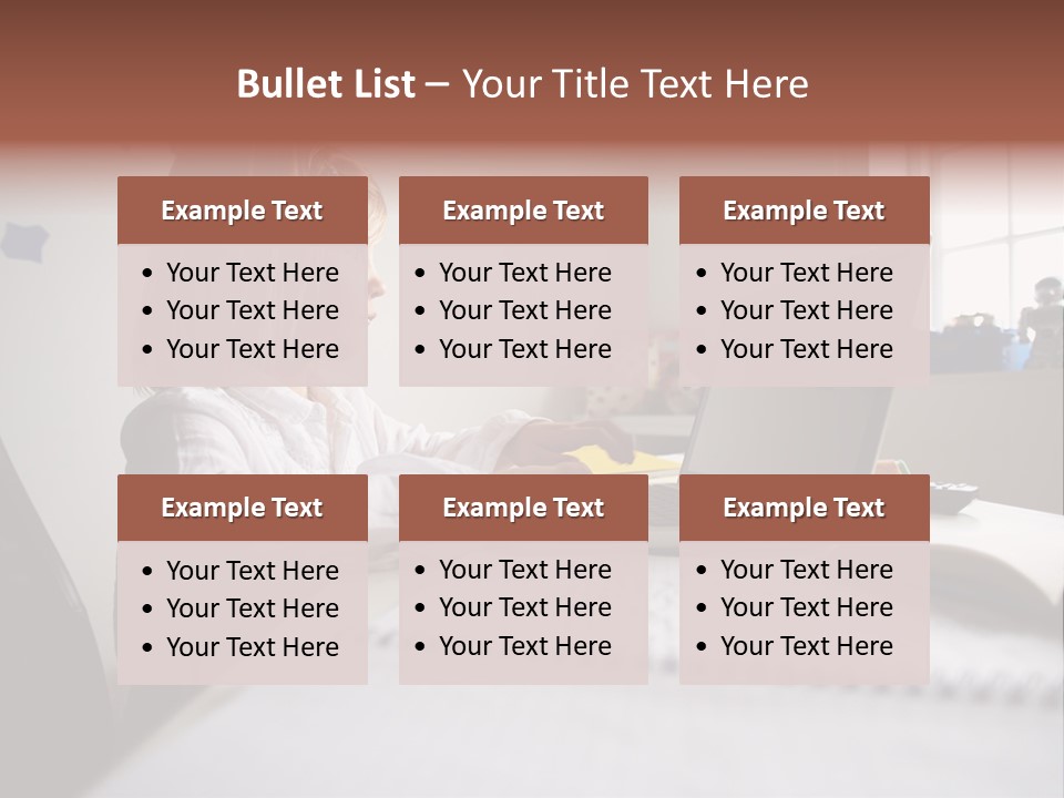 Working Bedroom Person PowerPoint Template