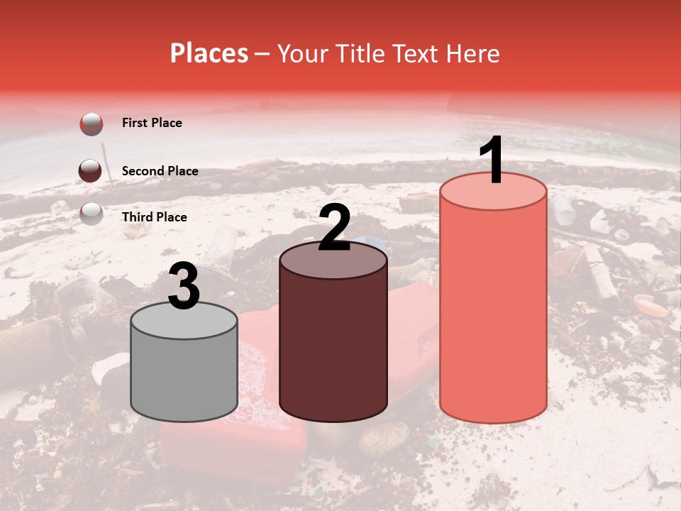 A Pile Of Trash Sitting On Top Of A Sandy Beach PowerPoint Template