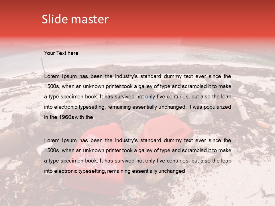 A Pile Of Trash Sitting On Top Of A Sandy Beach PowerPoint Template