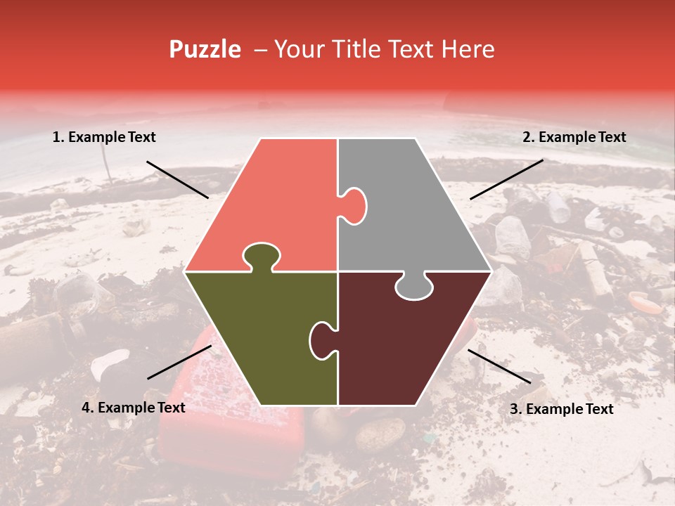 A Pile Of Trash Sitting On Top Of A Sandy Beach PowerPoint Template